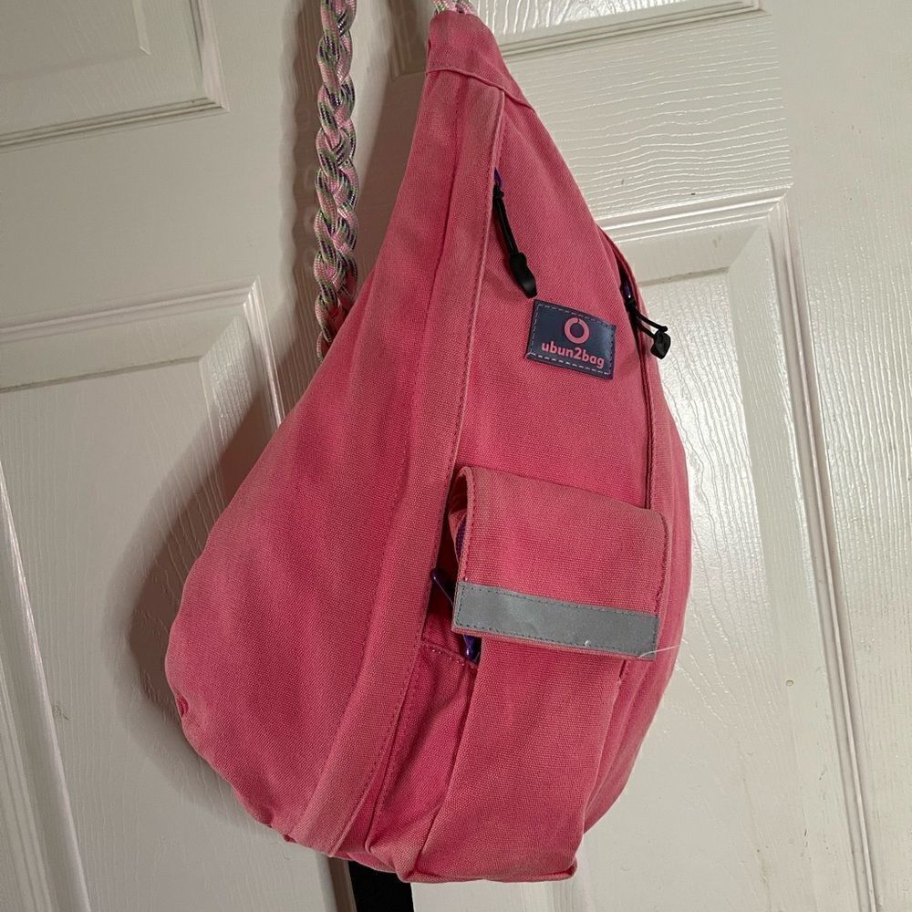 Ubun2bag canvas orange rope sling bag anti theft .